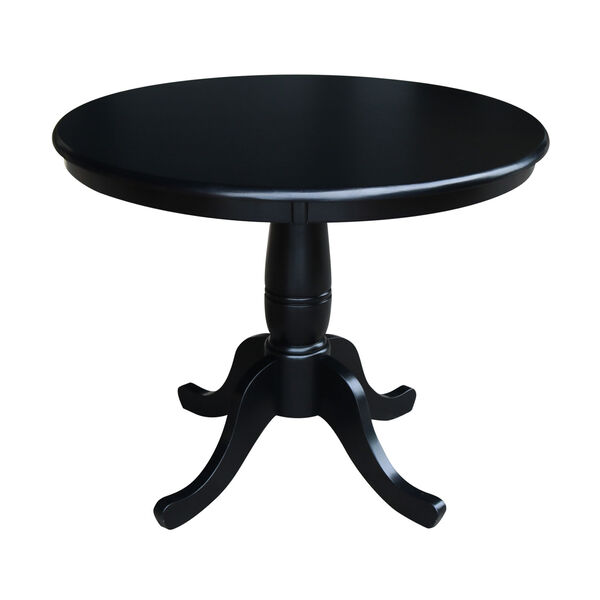 30-Inch Tall, 36-Inch Round Top Black Pedestal Dining Table, image 1