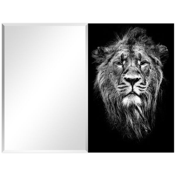 Lion Black 36 x 48-Inch Rectangular Beveled Wall Mirror, image 4