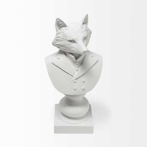 Murray White Resin Business Fox Figurine, image 2