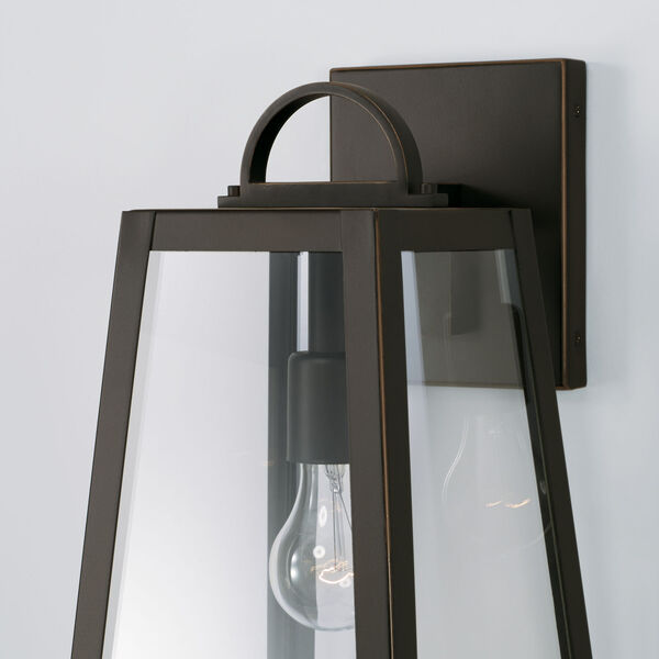 Leighton Oiled Bronze One-Light Outdoor Wall Lantern with Clear Glass, image 5