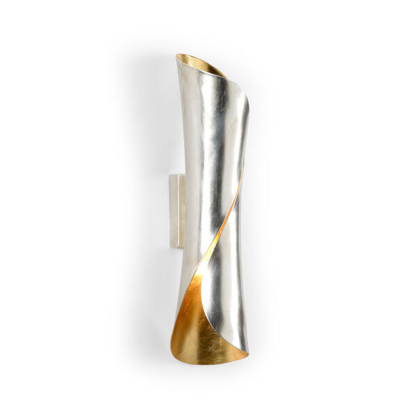 Silver Two-Light  Crosby Cuff Sconce, image 1