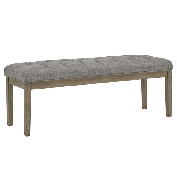 Amy Gray Tufted Reclaimed Look Upholstered Bench, image 1