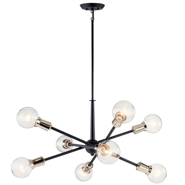 Armstrong Black Eight-Light Chandelier, image 1