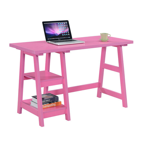 Designs2Go Trestle Desk in Pink, image 5