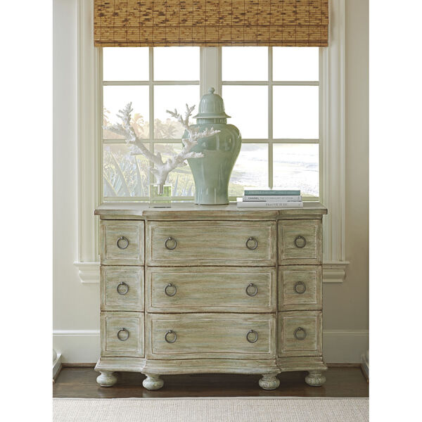 Ocean Breeze Greeen and Taupe Mc Alister Hall Chest, image 2