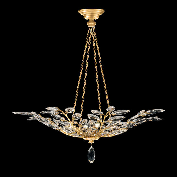 Crystal Laurel Four-Light Pendant with Crystal Leaves, image 1