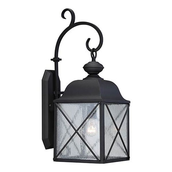 Wingate Textured Black One-Light 10-Inch Wide Outdoor Wall Sconce with Clear Seeded Glass, image 1