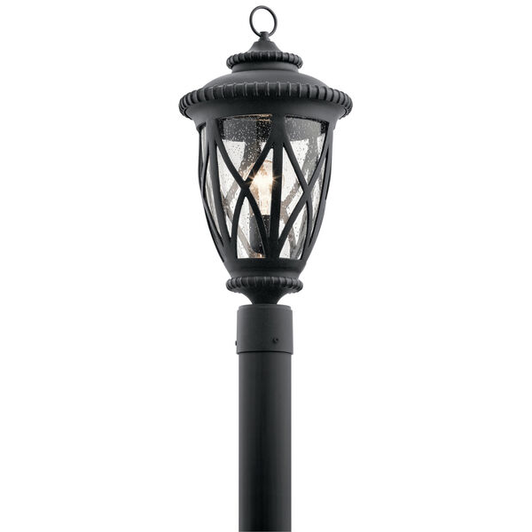 Admirals Cove Textured Black 10-Inch One-Light Outdoor Post Lantern, image 1