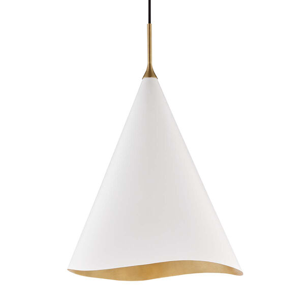 Martini Gold Leaf and White 18-Inch One-Light Pendant, image 1