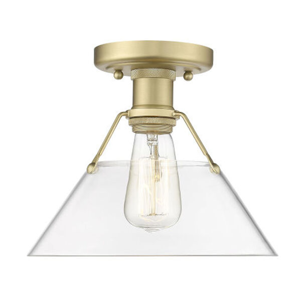 Finn Brushed Champagne Bronze and Clear Glass One-Light Flush Mount, image 2