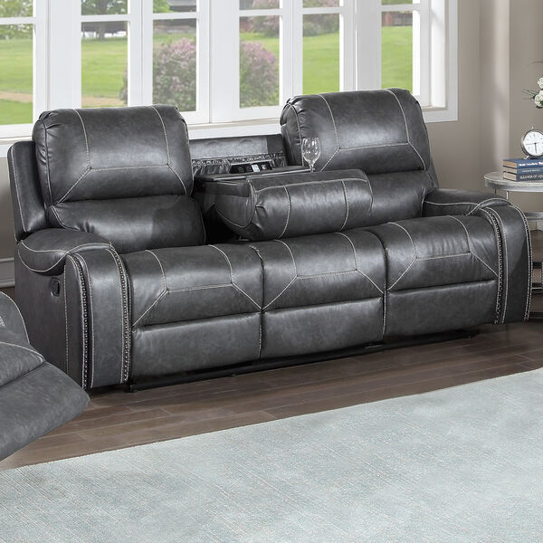 Keily Gray Manual Recliner Sofa, image 3