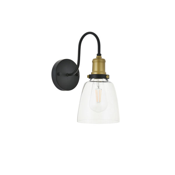 Felicity Brass and Black Six-Inch One-Light Wall Sconce, image 3