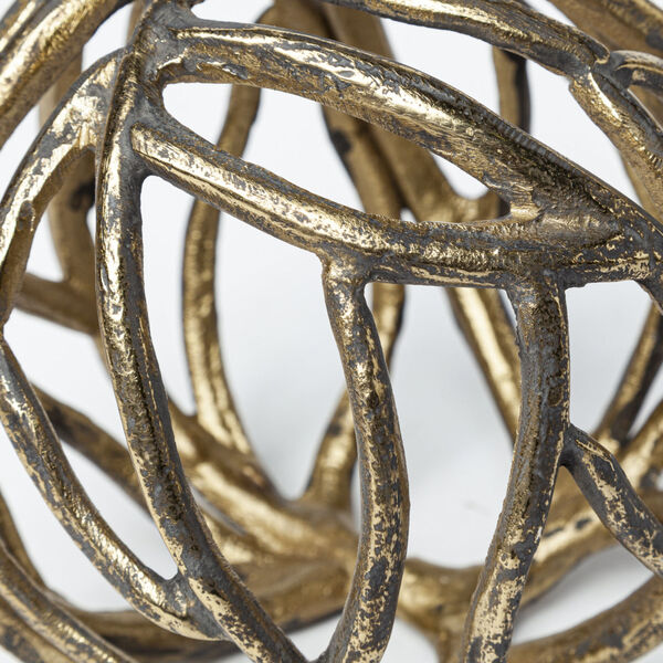 Sphaira Noir II Gold Large Cast Aluminum Decorative Tree Branch Orb Decorative Object, image 4