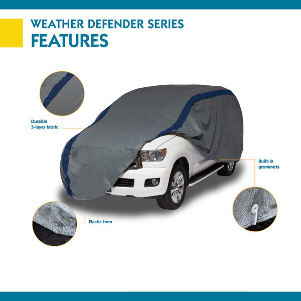 Weather Defender Grey and Navy Blue SUV or Truck Cover for SUVs or Full Size Trucks with Shell or Bed Cap up to 19 Ft. 1 In. Long, image 5
