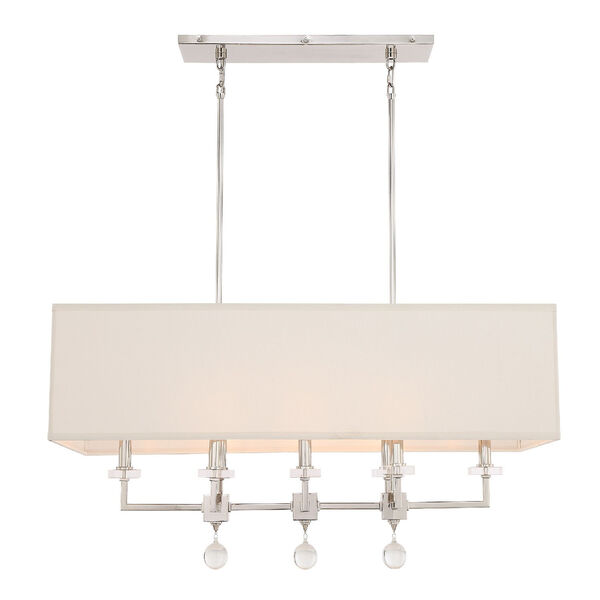 Paxton Eight-Light Polished Nickel Chandelier, image 1