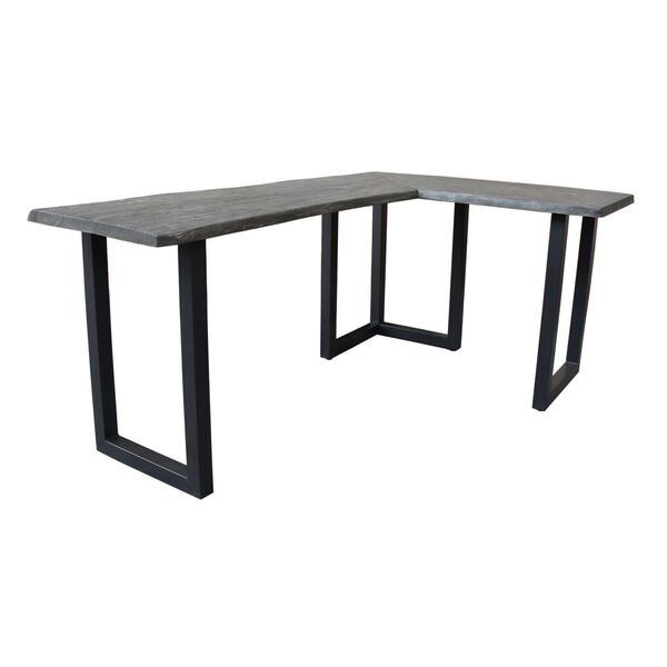 Gray and Black L Shaped Writing Desk, image 1