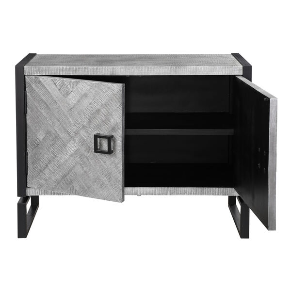 Keyes Light Gray and Charcoal Two Door Cabinet, image 5