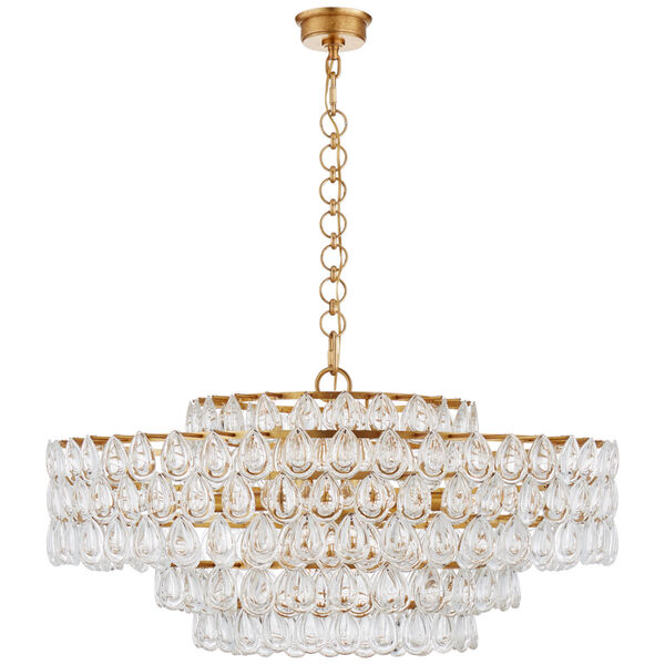 Liscia Large Chandelier in Gild with Crystal by AERIN, image 1
