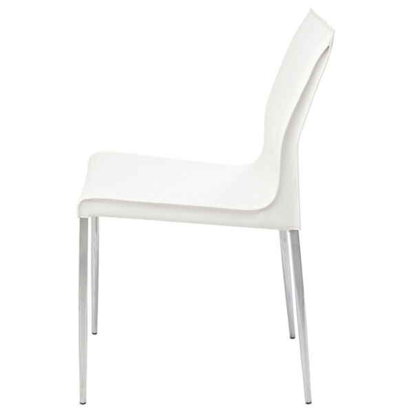 Colter Matte White and Silver Dining Chair, image 3