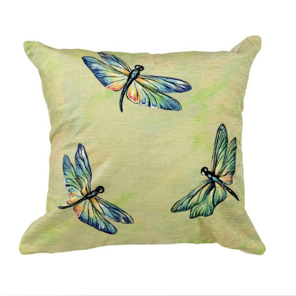 Illusions Green Liora Manne Dragonflies Indoor-Outdoor Pillow, image 1