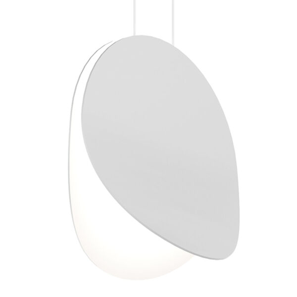 Malibu Discs Satin White 14-Inch LED Pendant, image 1