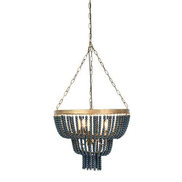 Blue One-Light Two-Tier Chandelier, image 3