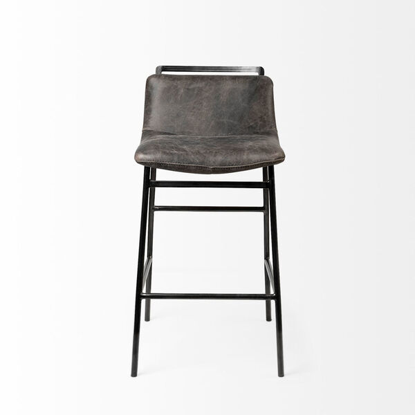Kavalan Ebony Black Leather Seat Counter Height Stool - (Open Box), image 2