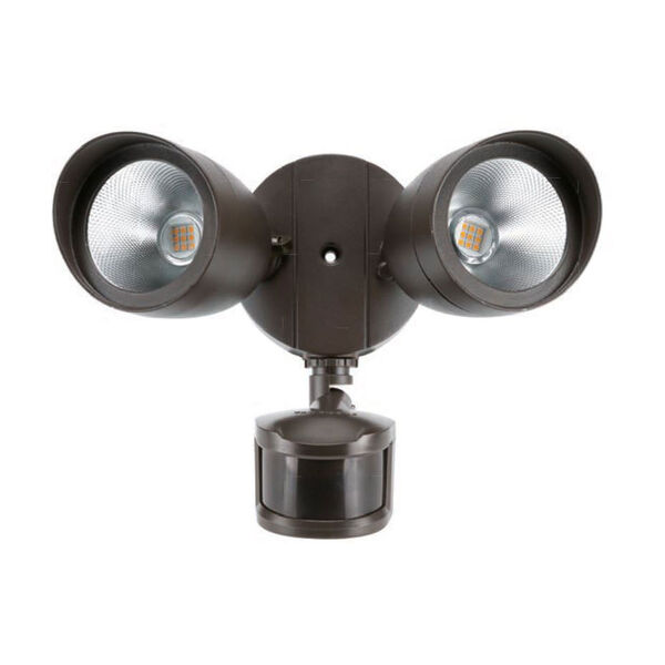 Aegis Brown Six-Inch Two-Light LED Outdoor Security Light, image 1