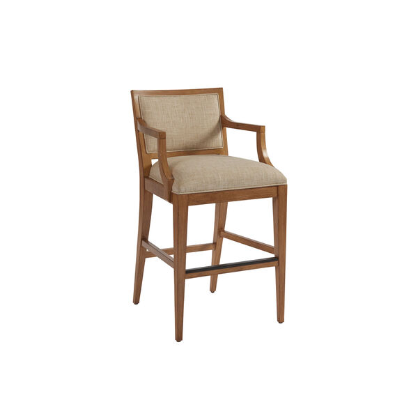 Newport Beige and Brown Eastbluff Upholstered Bar Stool, image 1