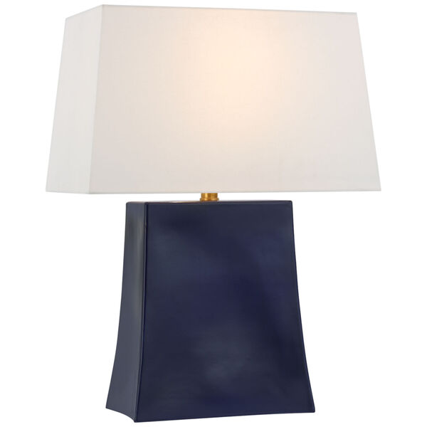 Lucera Medium Table Lamp in Denim with Linen Shade by Chapman  and  Myers, image 1