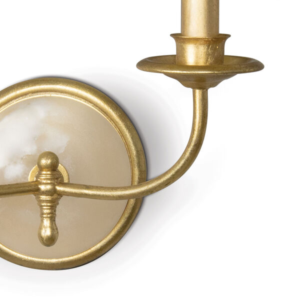 Fisher Gold and White Two-Light Wall Sconce, image 5