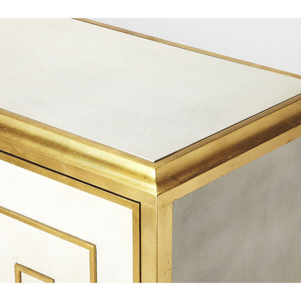 Cosmopolitan Gold Bello Leather Console Cabinet, image 3