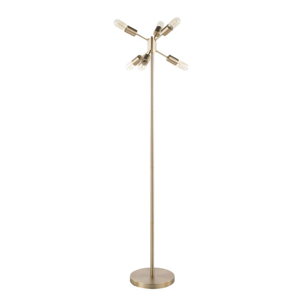 Spark Antique Brass Six-Light Floor Lamp, image 2