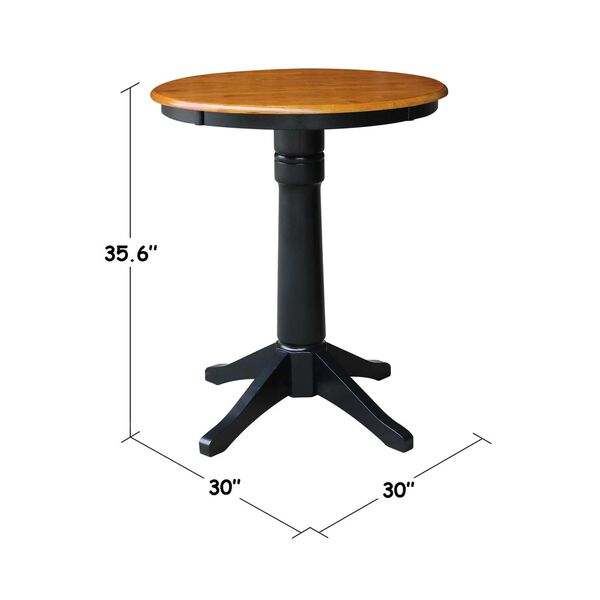 Black and Cherry 35-Inch High Round Top Pedestal Table, image 3