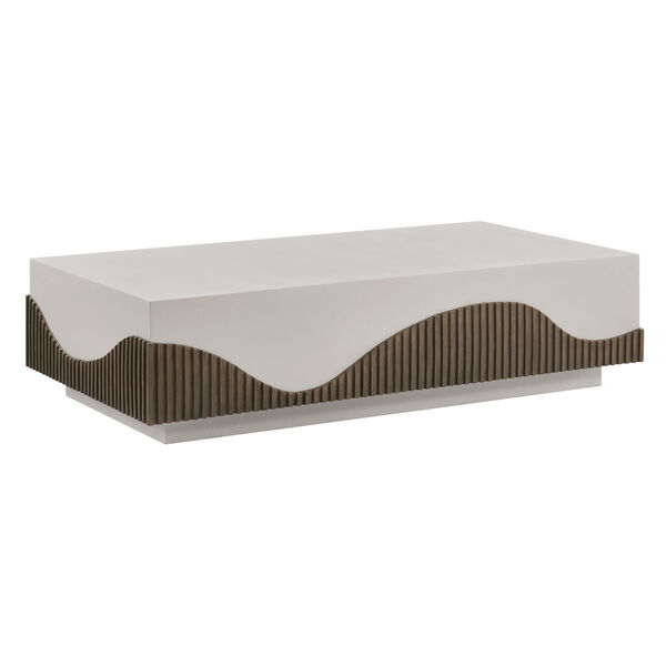 Provenance Signature Fiber Reinforced Polymer Limestone Energy Tranquility Rectangle Coffee Table, image 1