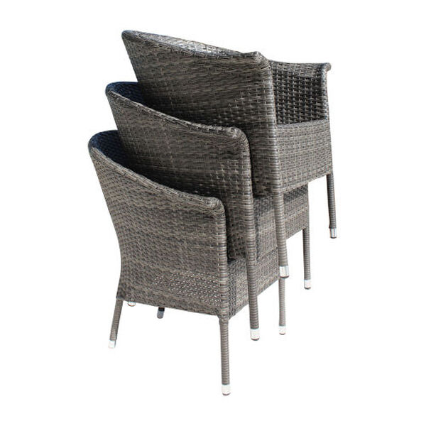 Ultra Linen Silver Stackable Woven Armchair with Cushion, image 3