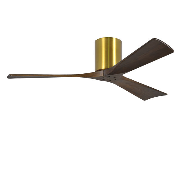 Irene Brushed Brass 52-Inch Ceiling Fan with Three Walnut Tone Blades, image 3