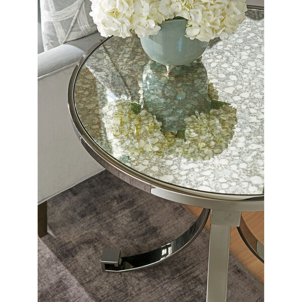 Brentwood Silver Grace Metal Lamp Table, image 3