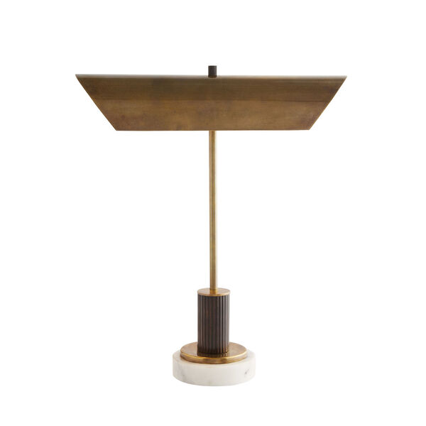 Lansing Vintage Brass and White Two-Light Table Lamp, image 3