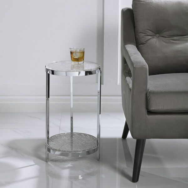 Clarence Polished Nickel Accent Table, image 2