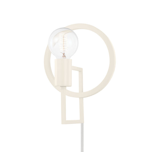 Tory Soft Cream One-Light Plug-In Wall Sconce, image 1