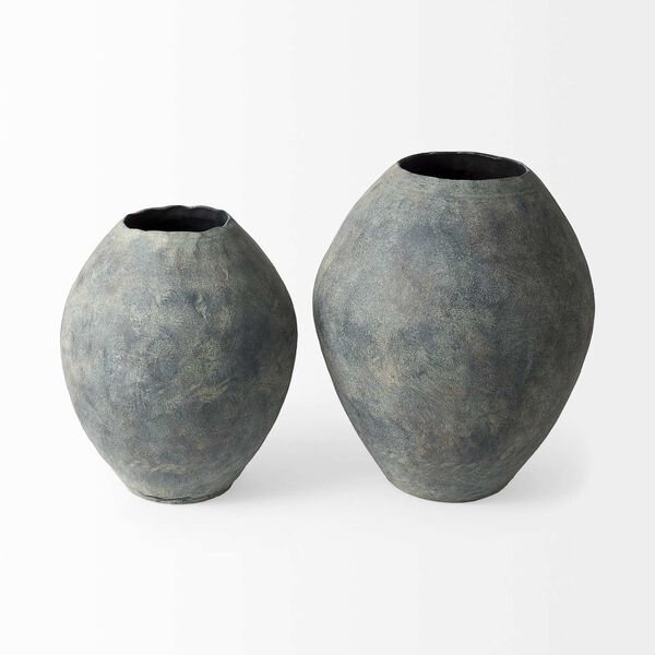 Gobi Gray Ceramic Oval Vase, image 2