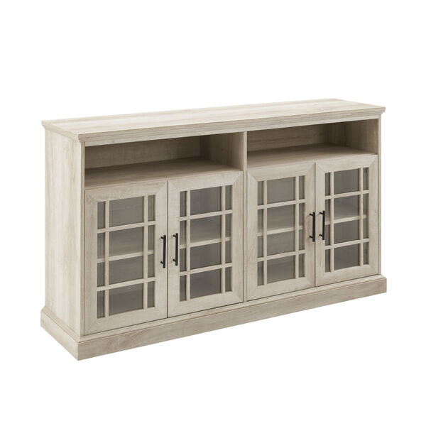 Classic White Oak TV Console with Glass Door, image 3