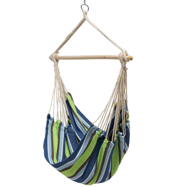 Blue and Green Fabric Rope Swing, image 1