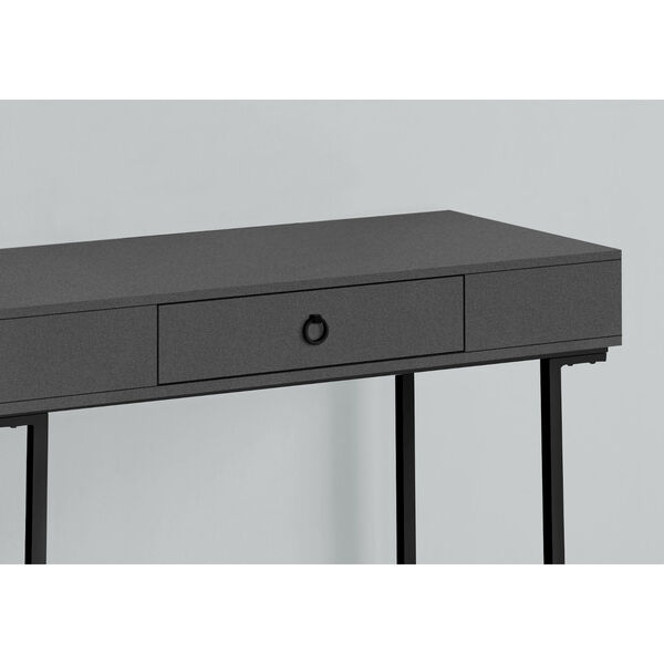 Grey and Black Writing Desk with One Drawer, image 3
