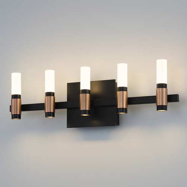 Albany Black Brass 10-Light Integrated LED Bath Vanity, image 3