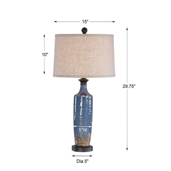 Evelyn Blue One-Light Table Lamp, image 6