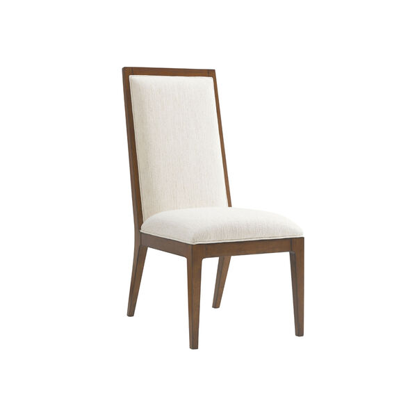 Island Fusion Brown and White Natori Slat Back Side Chair, image 1