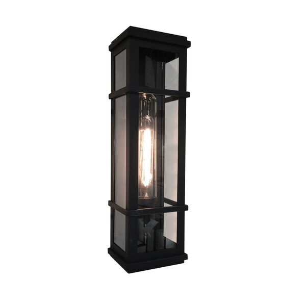 Granger Square Black 20-Inch One-Light Outdoor Wall Sconce, image 1