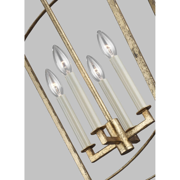 Thayer Antique Gild Four-Light Chandelier, image 4